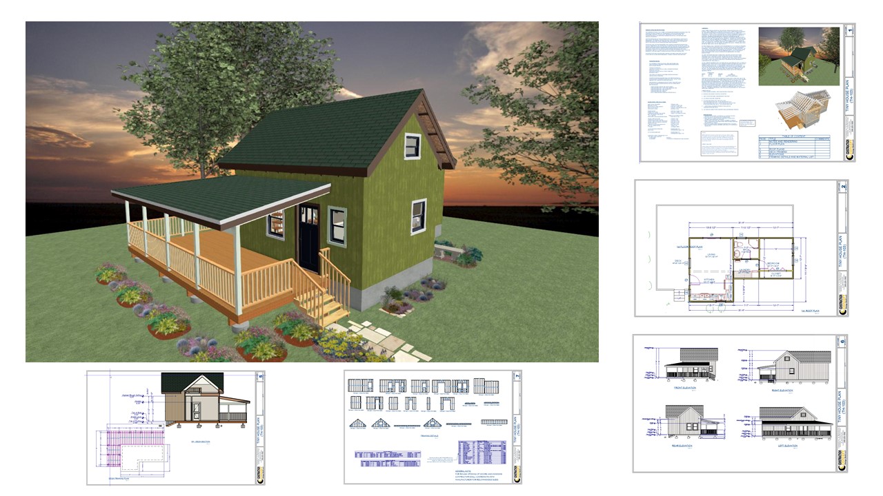 Tiny House Plan With Loft 495 SQ FT Construction Concept